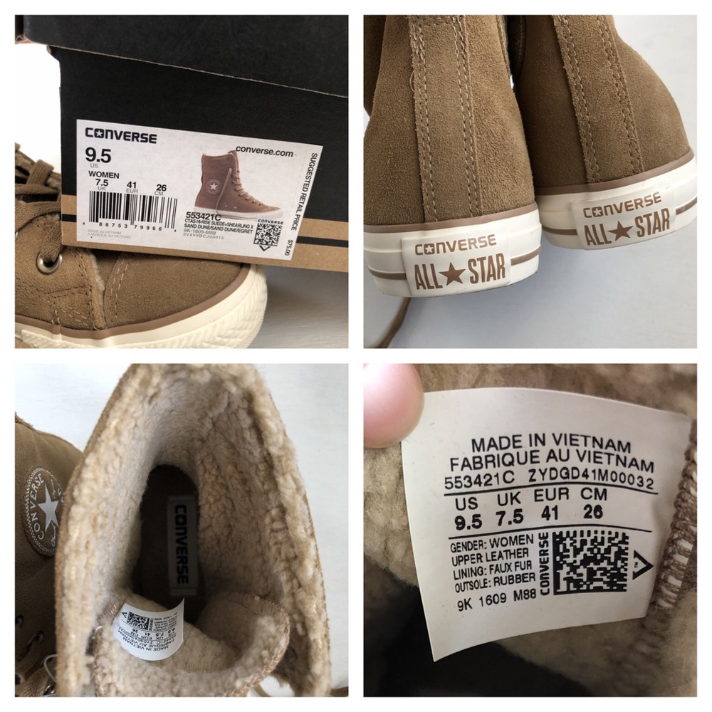 Converse  Taylor Hi-Rise Suede Shearling sneakers - Picture 7 of 7